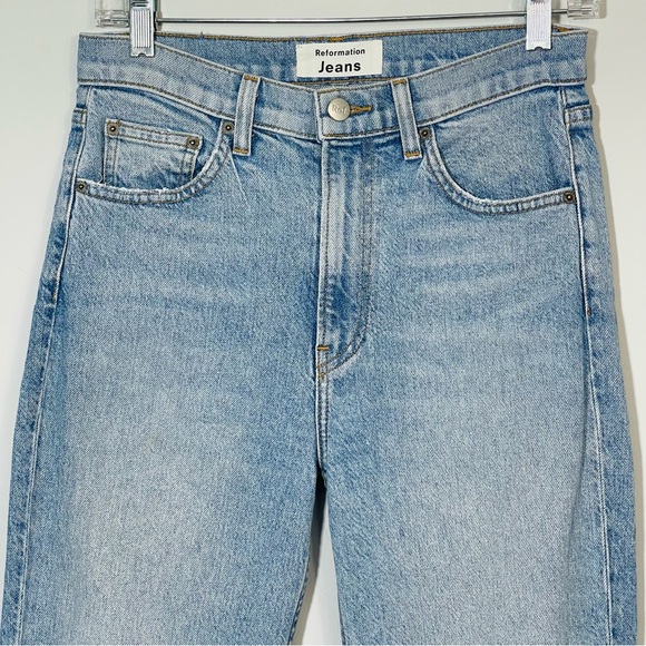Reformation Liza High Rise Straight Crop Jeans In Montego Wash Size 26 - Picture 6 of 16